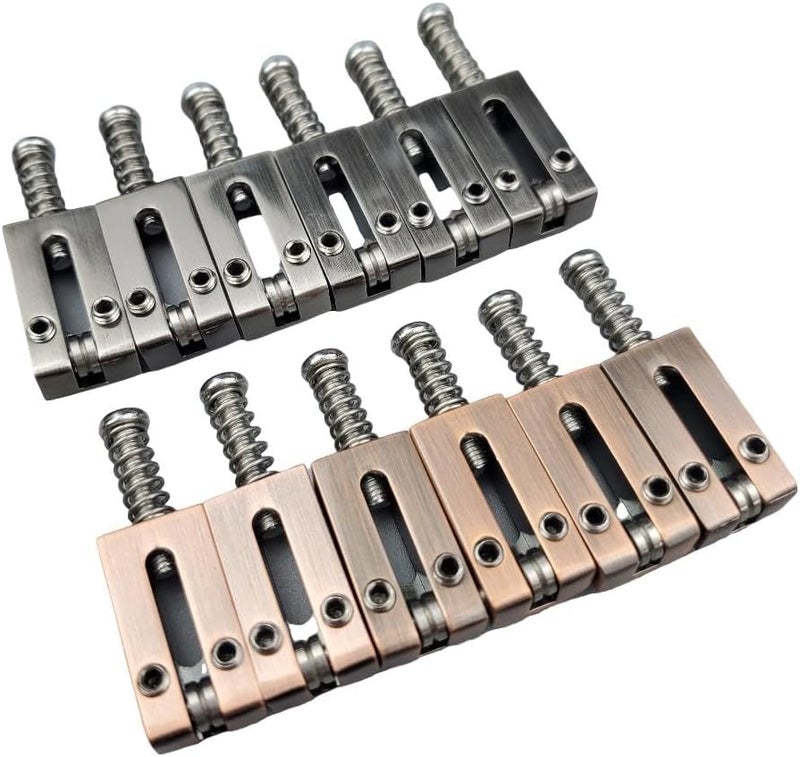 Kaynes 6PCS 10.5MM Guitar Bridge Roller Saddles – Brass Tremolo Bridges Saddle With Steel Roller For Fender Telecaster Tele Stratocaster Strat ST TL Style Electric Guitar (10.5 Roller BR) - Image 2